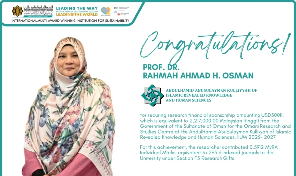 SECURING THE HIGHEST AMOUNT OF RESEARCH GIFT FOR IIUM